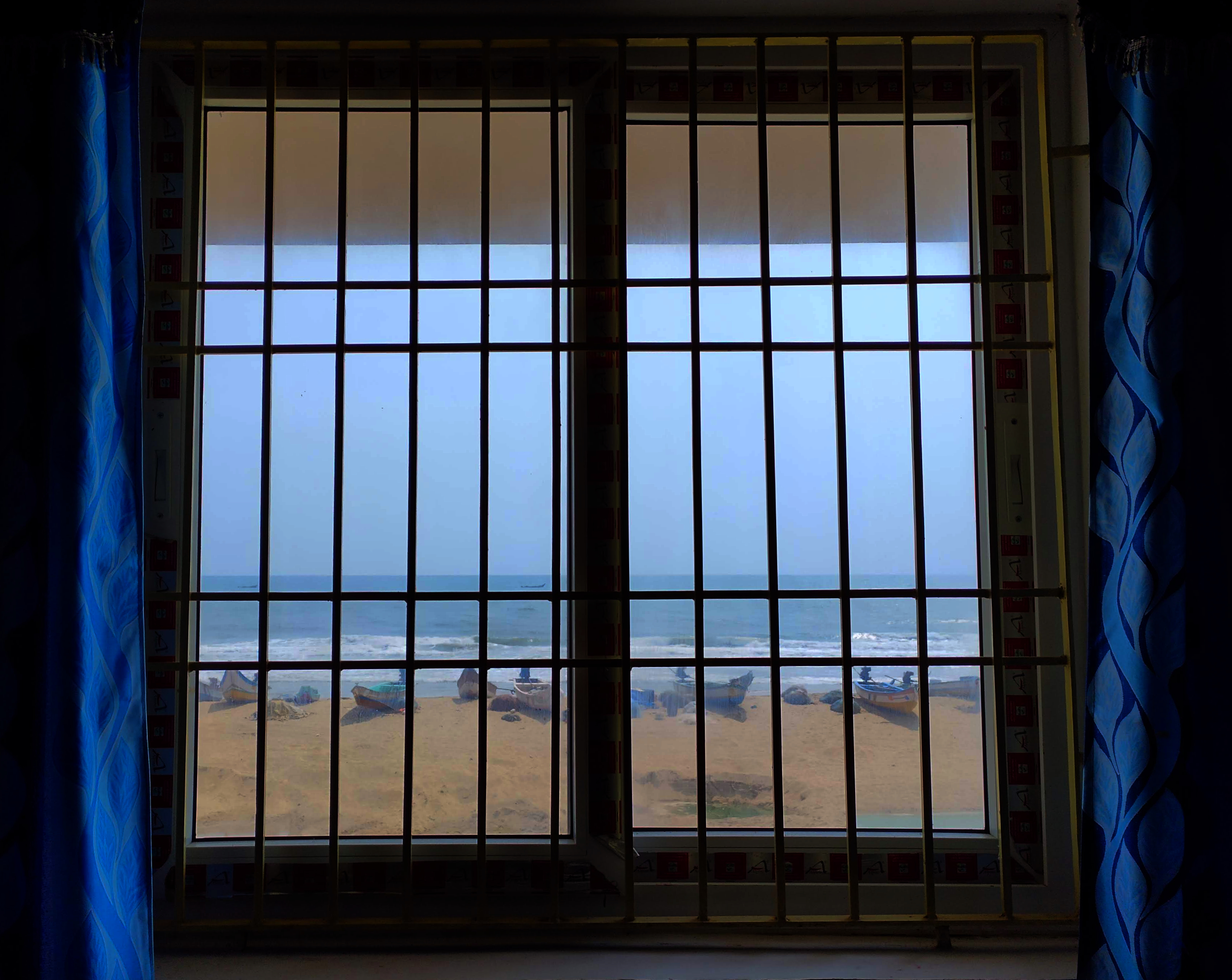 Sunrise from the window in Mahabalipuram (Mamallapuram)